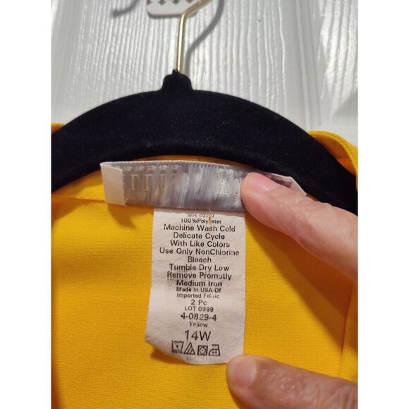 Vintage Allison Woods Blazer Women's Button Yellow Suit Jacket Size 14W USA made - Picture 4 of 9